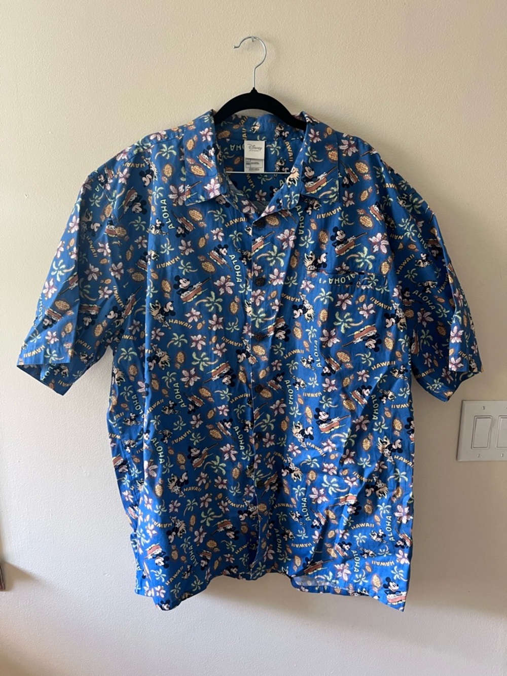 DISNEY STORE XXL Mickey Mouse Aloha Hawaiian Shirt EUC